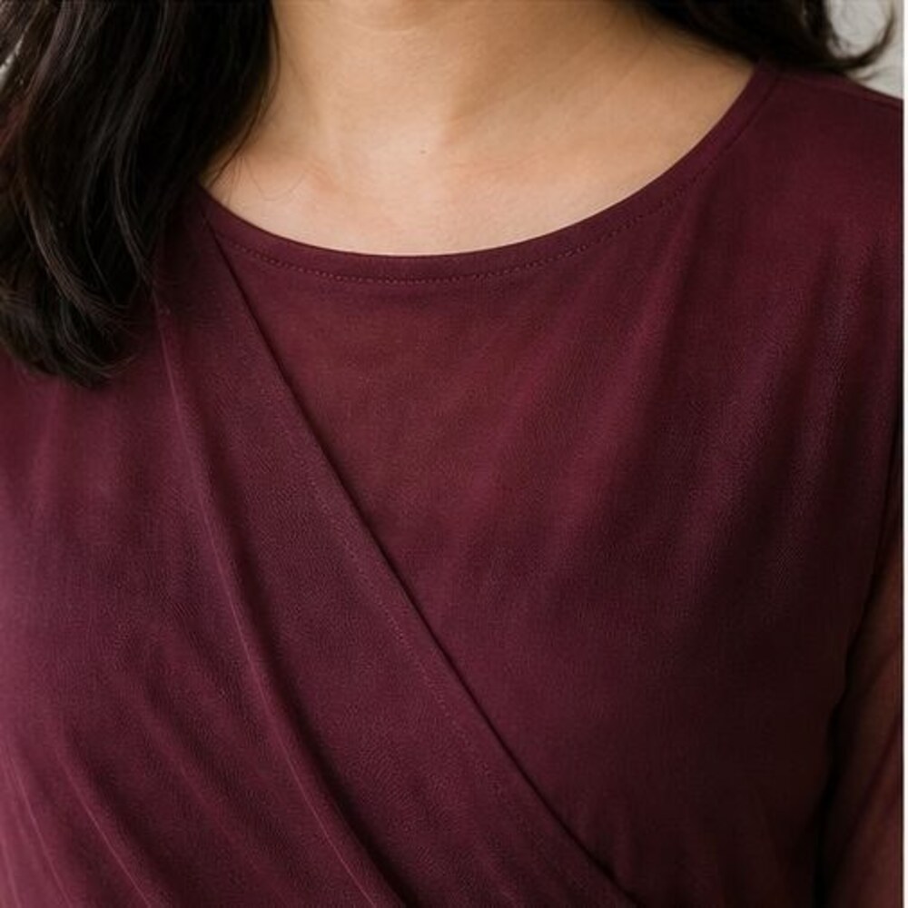 Burgundy Ruffle Blouse - Picture 4 of 6